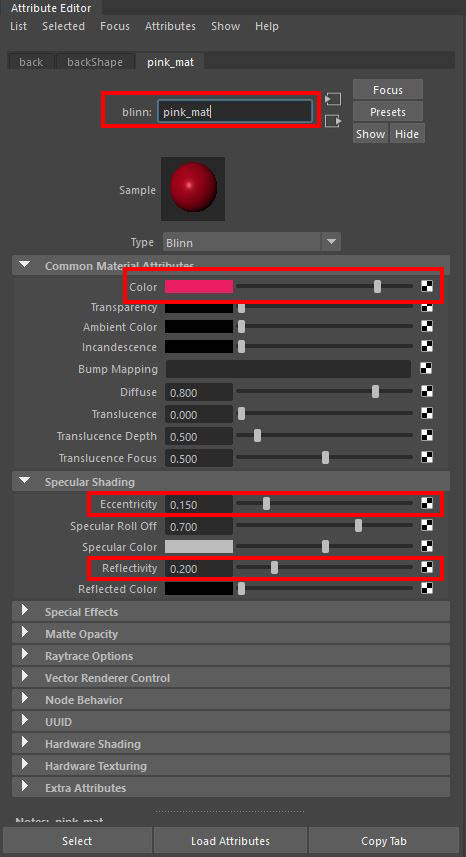 attribute editor parameter