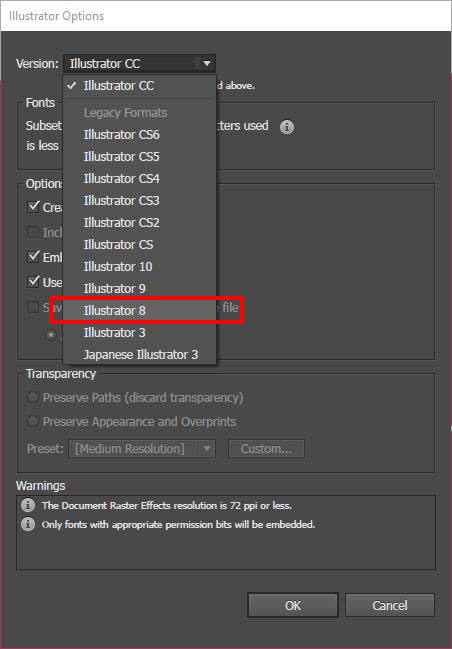 save as illustrator 8 version, for correctly format in Maya