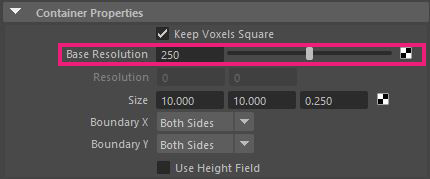 base resolution of fluid container