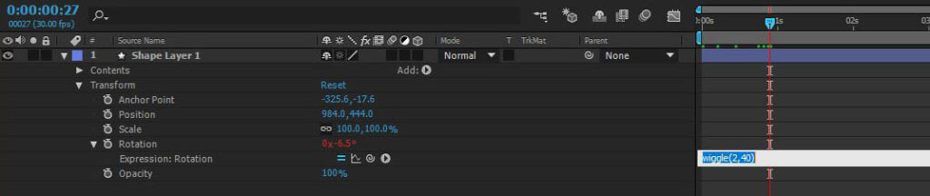 how to add wiggle expression in after effects