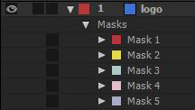 number of masks on the logo layer