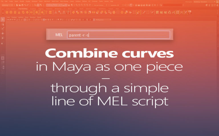 Combine curves in Maya as one piece through a simple line of MEL script