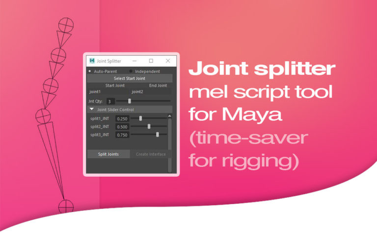 Joint splitter mel script tool for Maya (time-saver for rigging)