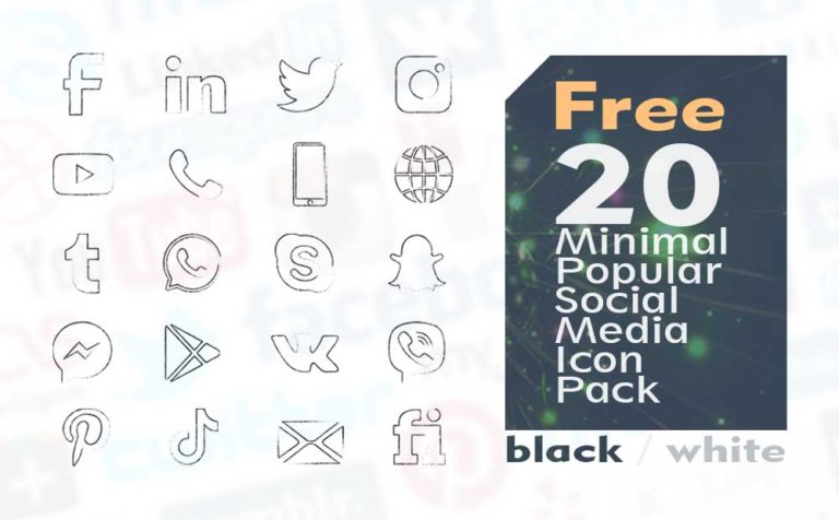 20 Minimal vector icons for popular social media