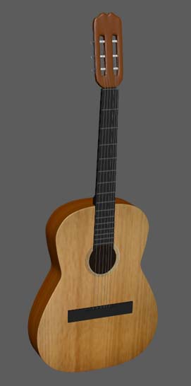 guitar 3D model in Maya