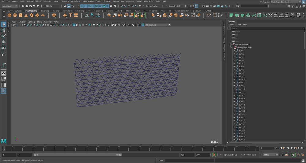 import wall decoration pattern in Maya