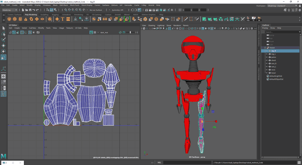 3d robot parts and uvs