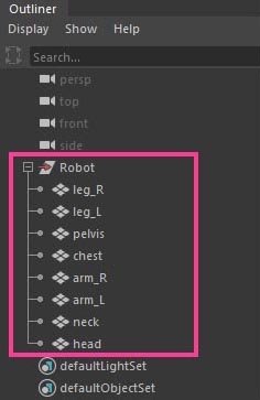 3D robot outliner parts