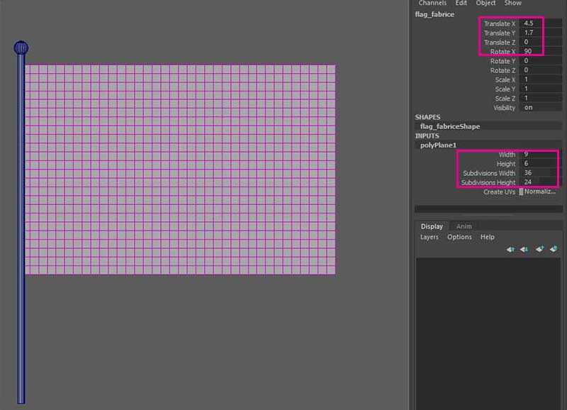  create the flag-fabric geometry 