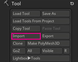 import OBJ file into Zbrush