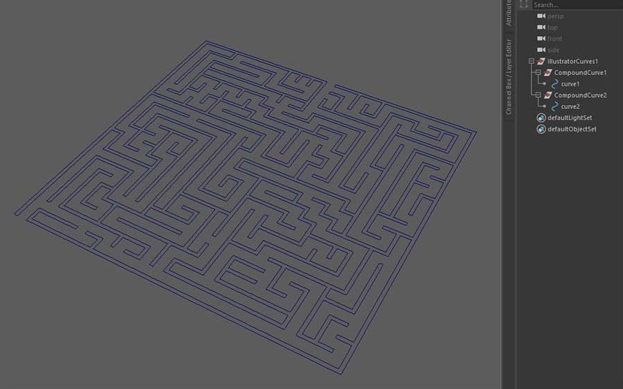 maze import Illustrator files into Maya