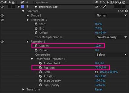 repeater attribute settings