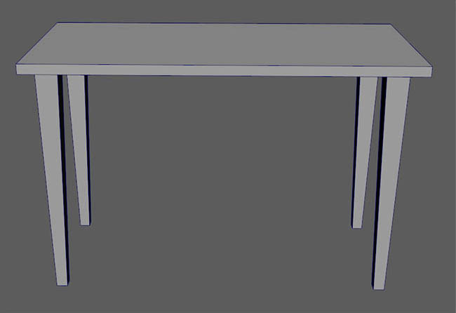  table geometry, before adjustment 