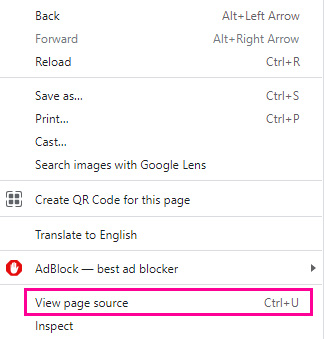view page source