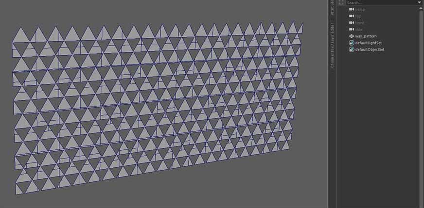 wall pattern polygonal geometry in Maya