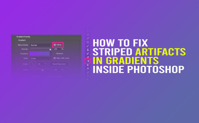 How to fix striped artifacts in gradients inside Photoshop