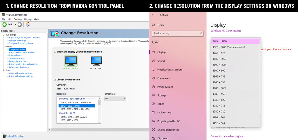 change resolution with dynamic super resolution