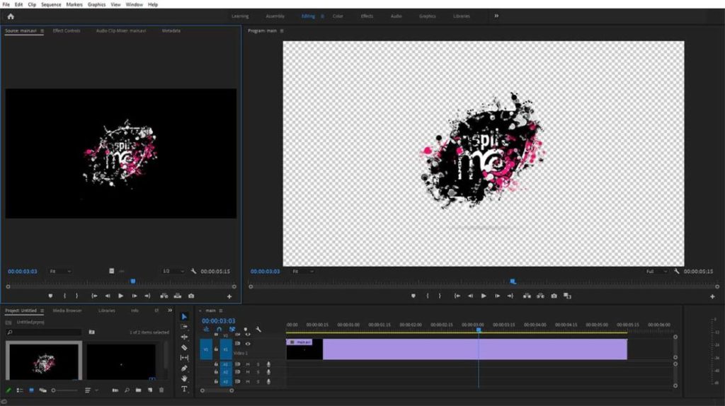 export WebM format, intro logo animation in Premiere Pro