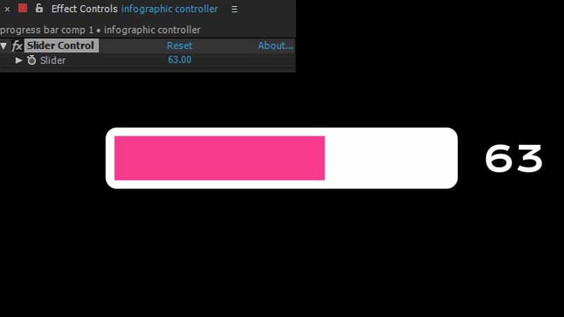 progress bar infographic, connection of percentage number, verify