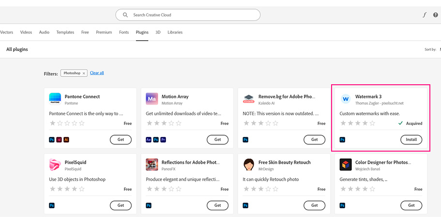 download watermark 3 plugin from adobe cloud