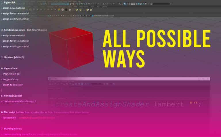 Assign a Material in Autodesk Maya (all the possible ways