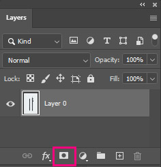 create a vector mask in Photoshop by ctrl and left clicking on this icon