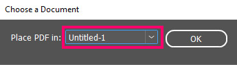 choose a PDF document to place in InDesign
