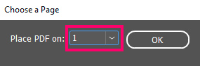 choose a page to place your multipage PDF file in InDesign