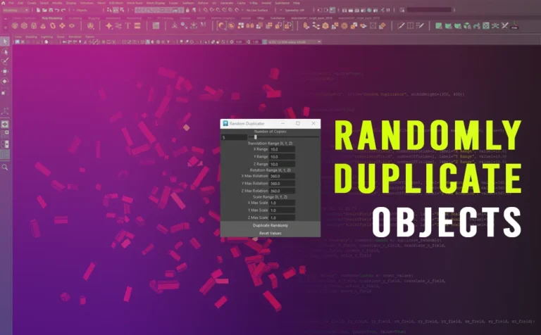 Create Randomly Duplicate Objects with Python Script in Maya