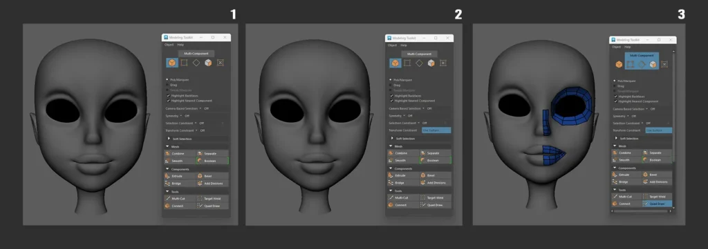 Retopology head in Maya, step by step