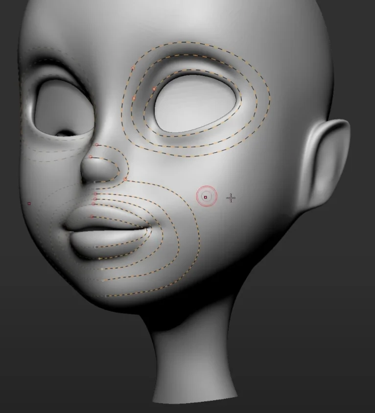 Retopology in Zbrush, draw curves lines into our model