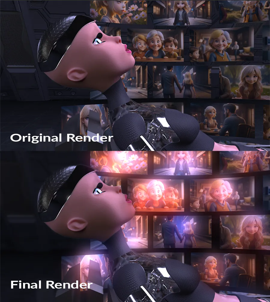 final composition using cryptomatte effect in After Effects