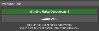 maya fracture tool working units switch