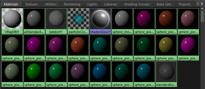 same kind of materials (aiStandardSurface), random material option